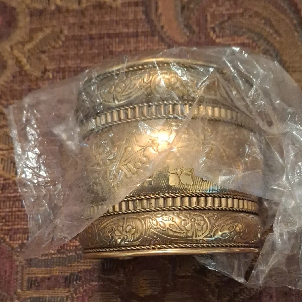 Engraved Floral Cuff Bracelet